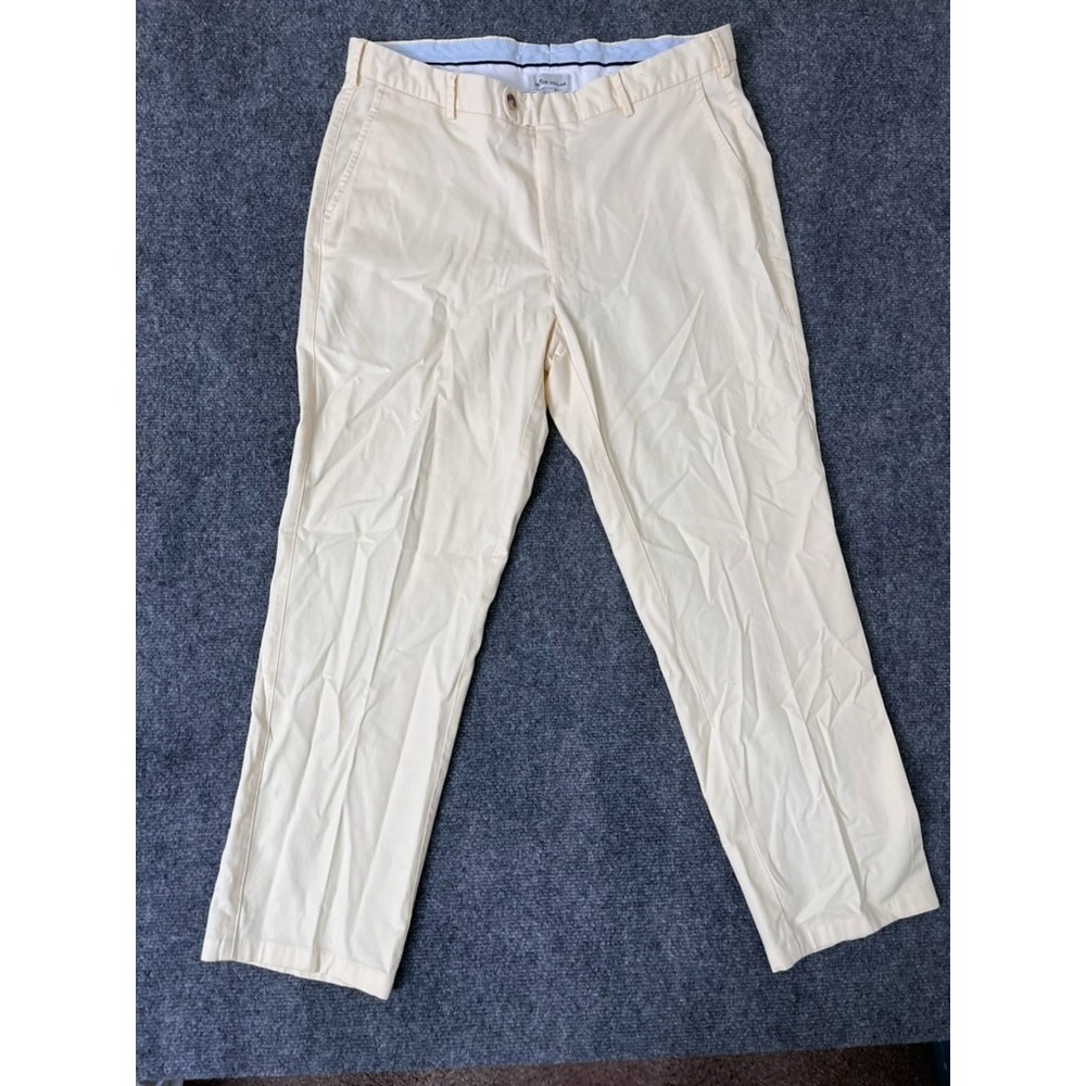 Peter Millar Pants Mens Yellow Casual Straight Leg Flat Front Inseam 28 Size 36
